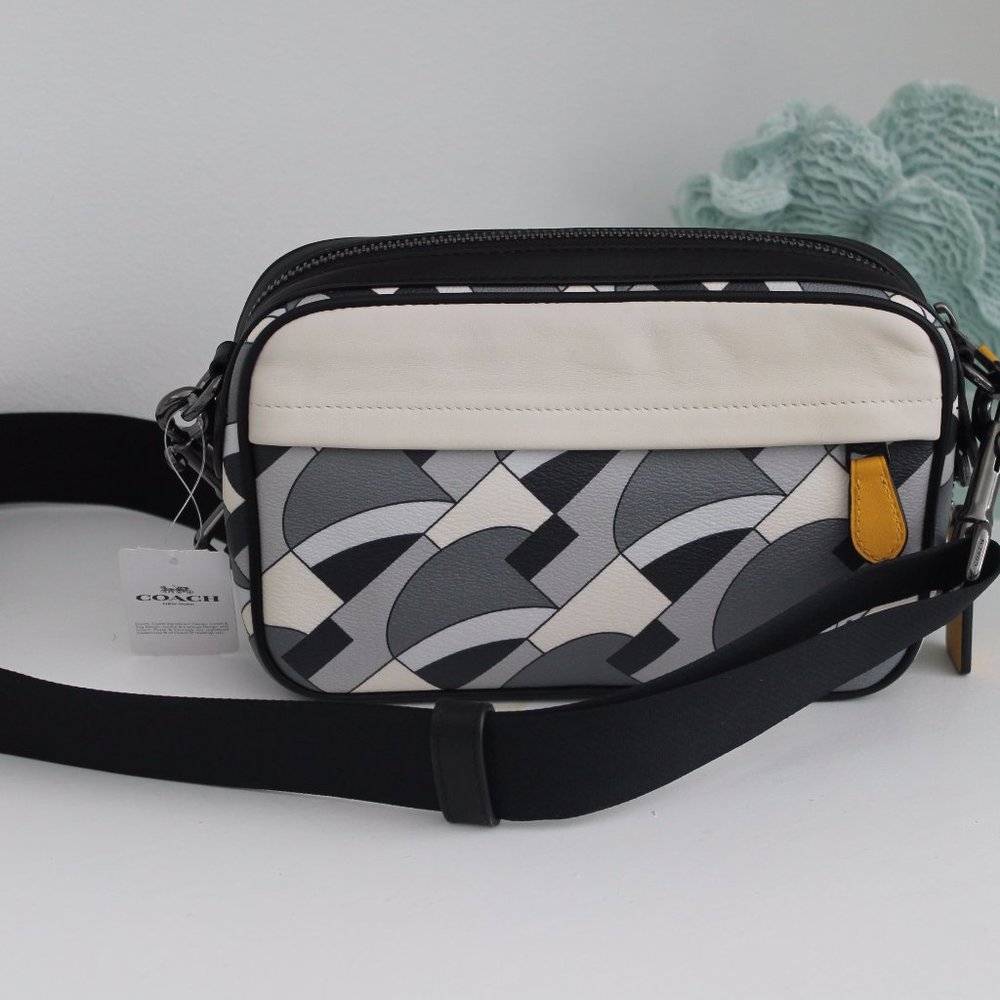 NWT Coach 1976 Graham deco bridge print leather crossbody bag COLORBLOCK purse - Picture 2 of 15